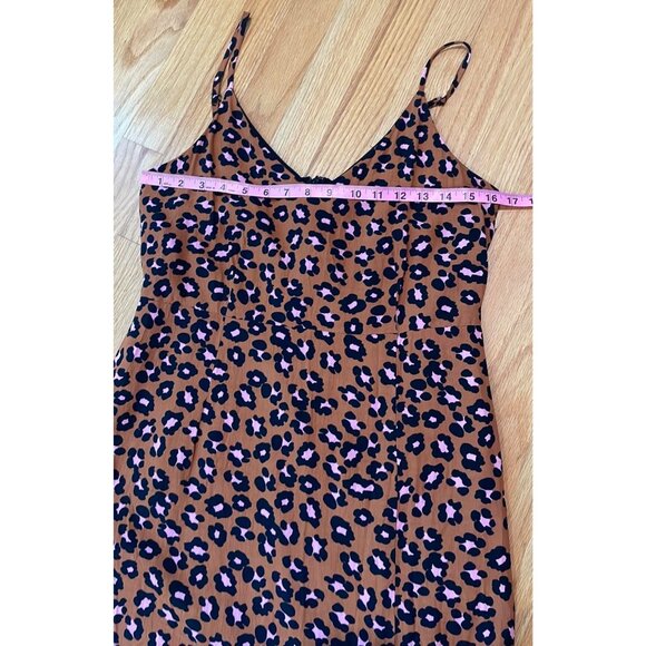 Sanctuary Womens Leopard Print Slip Dress Size 6 Mob Wife HOCO Coquette Feminine - Picture 10 of 13